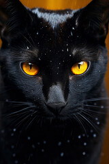 black cat on grunge background