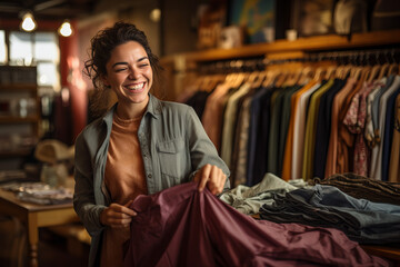 Fototapeta premium Employee of a clothing store