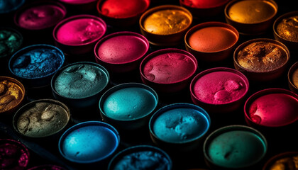 Vibrant beauty collection set in a still life arrangement generated by AI