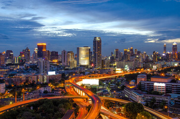 Fototapeta na wymiar Bangkok City evening view
