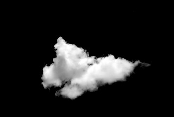 Set of white clouds or smog for design isolated on a black background.	
