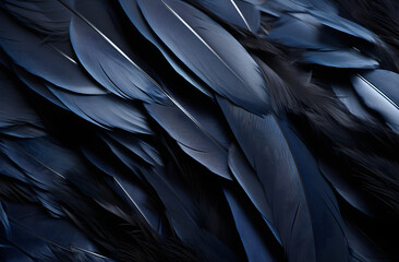 Close Up of Black and Blue Feathers