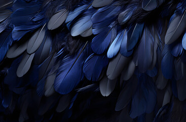 Close Up of Black and Blue Feathers