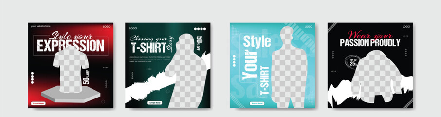 advertising shirt sale t shirt social media post design template concept for your product promotion or discount