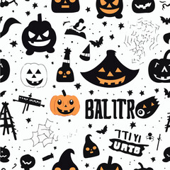 seamless pattern with Halloween party	