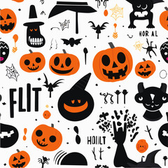 seamless pattern with Halloween party	