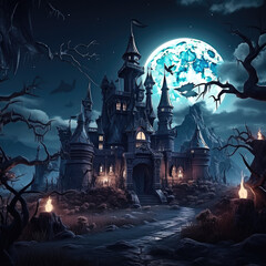 halloween night scene