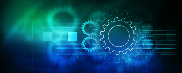 2d illustration abstract gear Network
