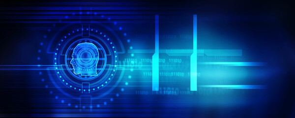 2d illustration digital Artificial mind concept