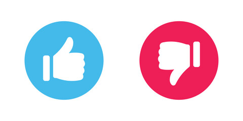 like icon button , thumb up and down icons , good and bad signs , positive and negative , good and bad choice icon