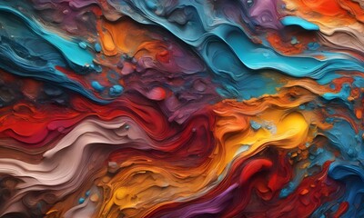 Abstract paintings with vivid colors (JPG 300Dpi 12000x7200)