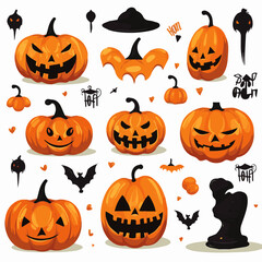 illustration Vector set of pumpkin Halloween