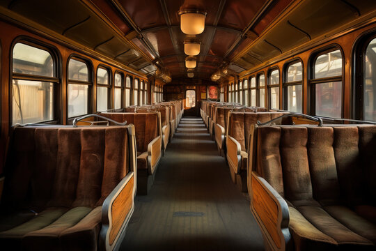 interior of an old train