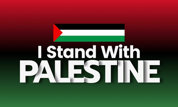 I stand with Palestine, Save Palestine or Pray for Palestine design with Palestine Flag