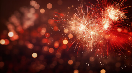 happy new year firework and bokeh motion blur