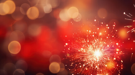 happy new year firework and bokeh motion blur
