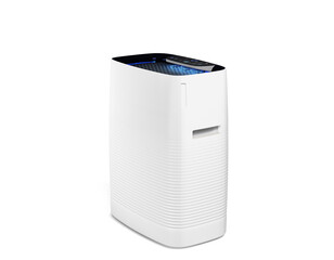 Modern air cleaner perspective view 3d render on white