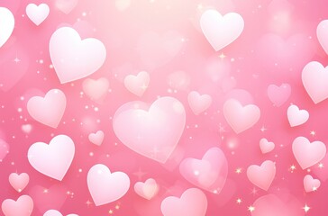 Background of Valentine's day concept. Valentines day card with pink hearts wallpaper. Generative AI