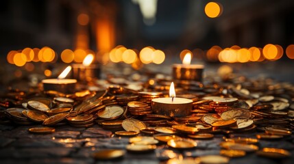 A close-up of candles and offerings left by pilgrims  , Background Image,Desktop Wallpaper Backgrounds, HD - obrazy, fototapety, plakaty