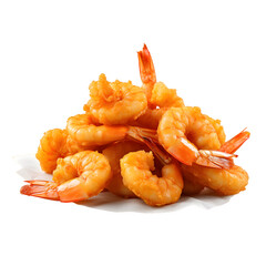 Fried shrimp isolated on transparent background