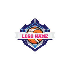 Basketball club logo. Basketball mascot emblem and badge, design template 