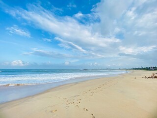 Fototapeta na wymiar Blue Sky Beach and white Sand