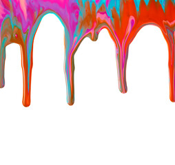 Paint drips isolated on white background