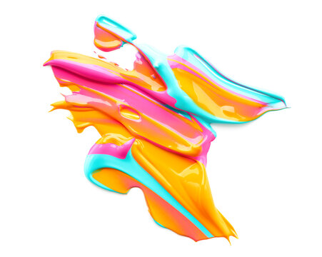 Paints brush strokes isolated on white background