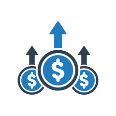 profit Growth icon - business increase icon - vector illustration