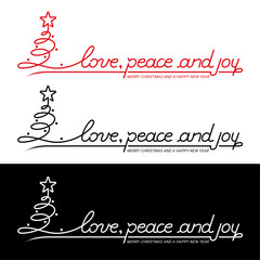 peace love joy ornaments - obrazy, fototapety, plakaty