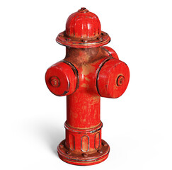 Fire Hydrant, 3D rendering isolated on white background