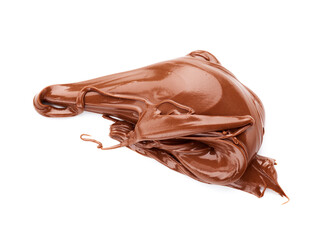 Chocolate melted creamy paste isolated on white background