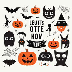 illustration Vector set of Halloween party