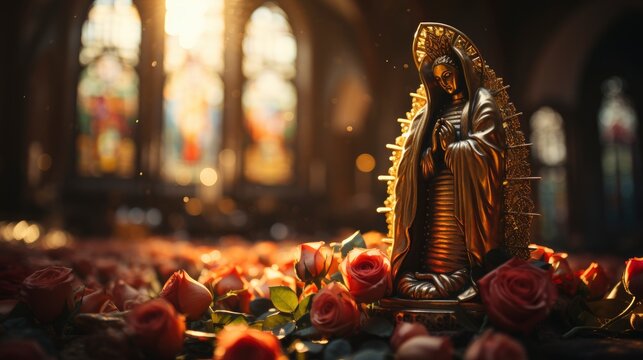 An image of the Virgen de Guadalupe radiating divine  , Background Image,Desktop Wallpaper Backgrounds, HD