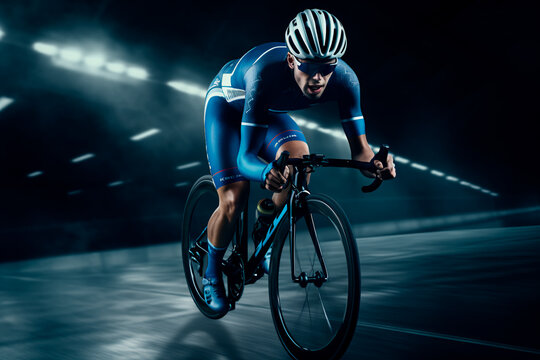 A man and a woman on a bicycle. Sports competitions of cyclists