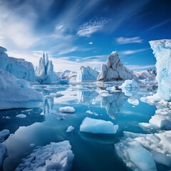 Glaciers in the arctic, North pole, arctic waters, ice caps, nature scenery, winter scenery, cold weather, ice and snow