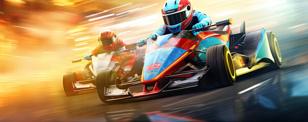 Motor sports race or competitive team racing.