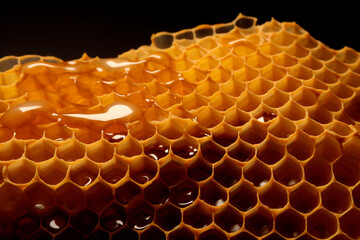 Piece of honeycomb 3d rendering