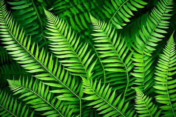 Green fern leaf texture, nature background, tropical leaf - AI Generative