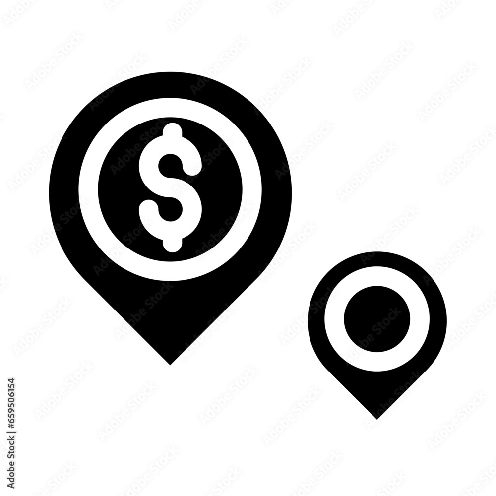 Poster solid dollar place icon