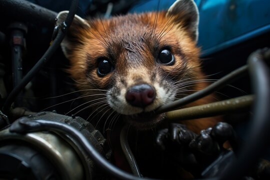 Marder bei&szlig;t in Kabel im Motorraum