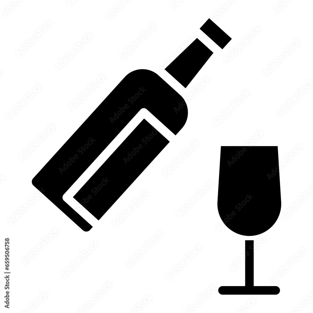 Poster solid valentine drink icon