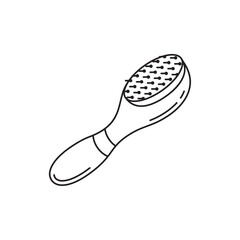 female hair comb icon design template. single object with line style. black and white colors.