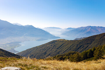 panoramic view of upper Lake Como in Italy - 659509770