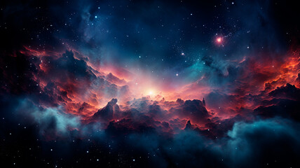 abstract background of stars and nebula.