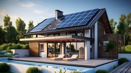 Eco-Friendly Modern Home with Solar Panels