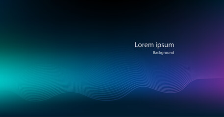 Abstract futuristic backdrop. glowing pattern of wave lines. modern moving lines element in bright blue. Concept for a future technology. Template for a horizontal banner. a vector-based image