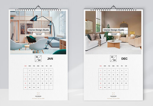 Interior Design Studio Wall Calendar 2024