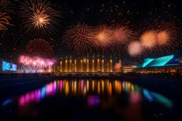 fireworks over the river