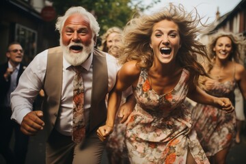 Obraz premium tender family wedding portrait